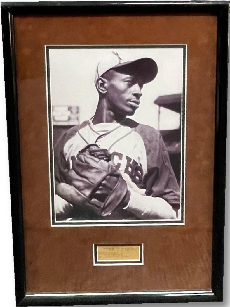 Satchel Paige Autographed Cut with 11x14 Photo Kansas City Monarchs COA (1 of 3)