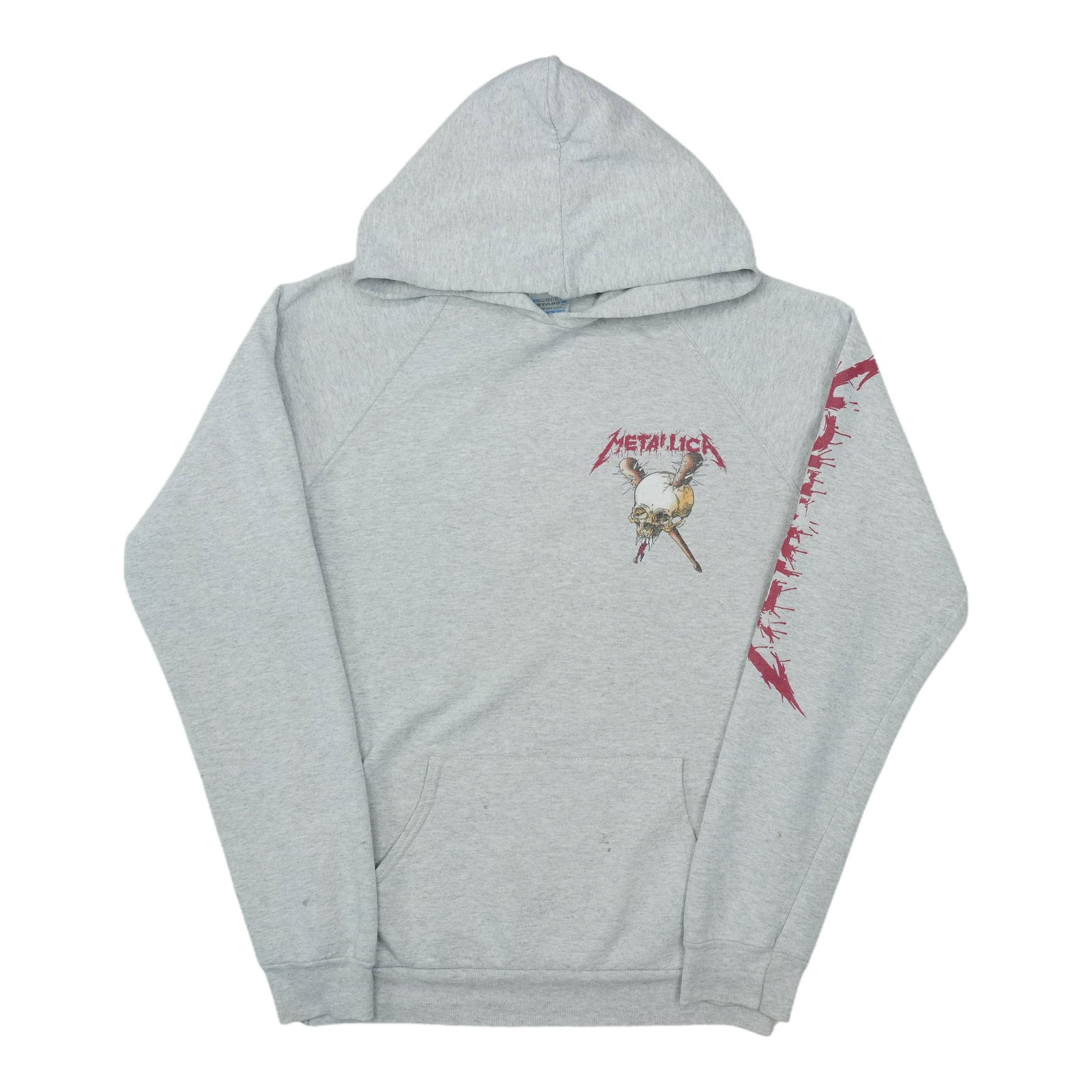 Gray Cotton Blend Metallica Pushead Skull One Hoodie XL: Gray Cotton Blend Metallica Pushead Skull One Hoodie XL Original vintage 1990s Metallica One Pushead Skull hoodie. This is a true vintage piece, not a modern reproduction. It is in good condition with