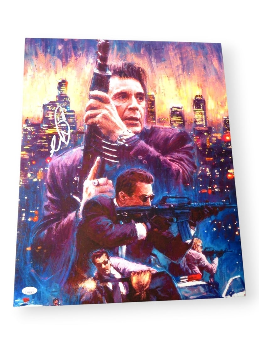 Al Pacino autographed 16X20 canvas photograph with JSA authentication: Al Pacino autographed 16X20 canvas photograph with JSA authentication Autographed 16x20 canvas photo featuring Al Pacino. The piece is professionally mounted and ready for framing as shown. It is an o