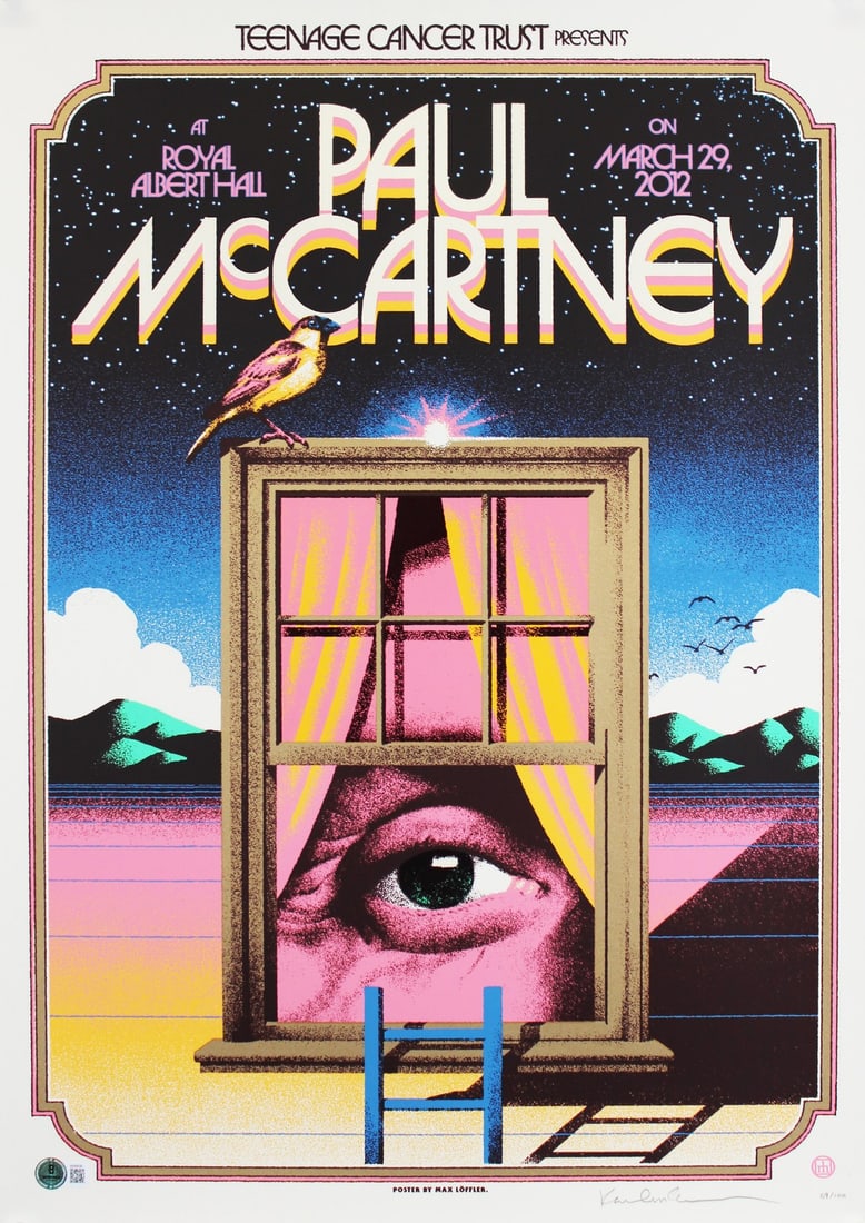 Paul McCartney signed lithograph 16.5x23.5 limited edition 69 of 100 Beckett (1 of 3)