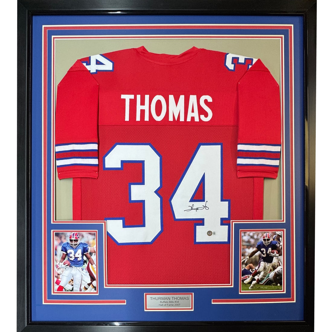 Thurman Thomas signed Buffalo Bills framed jersey JSA COA 35x39 (1 of 2)