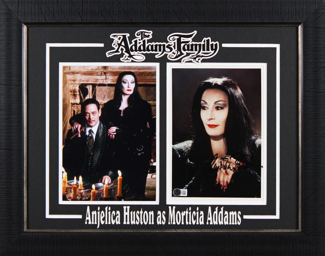 Anjelica Houston Signed 8x10 The Addams Family Framed Photo BAS Authenticated: Anjelica Houston Signed 8x10 The Addams Family Framed Photo BAS Authenticated This is a stunning 8x10 framed photograph personally signed by Anjelica Houston, renowned for her role in The Addams Famil