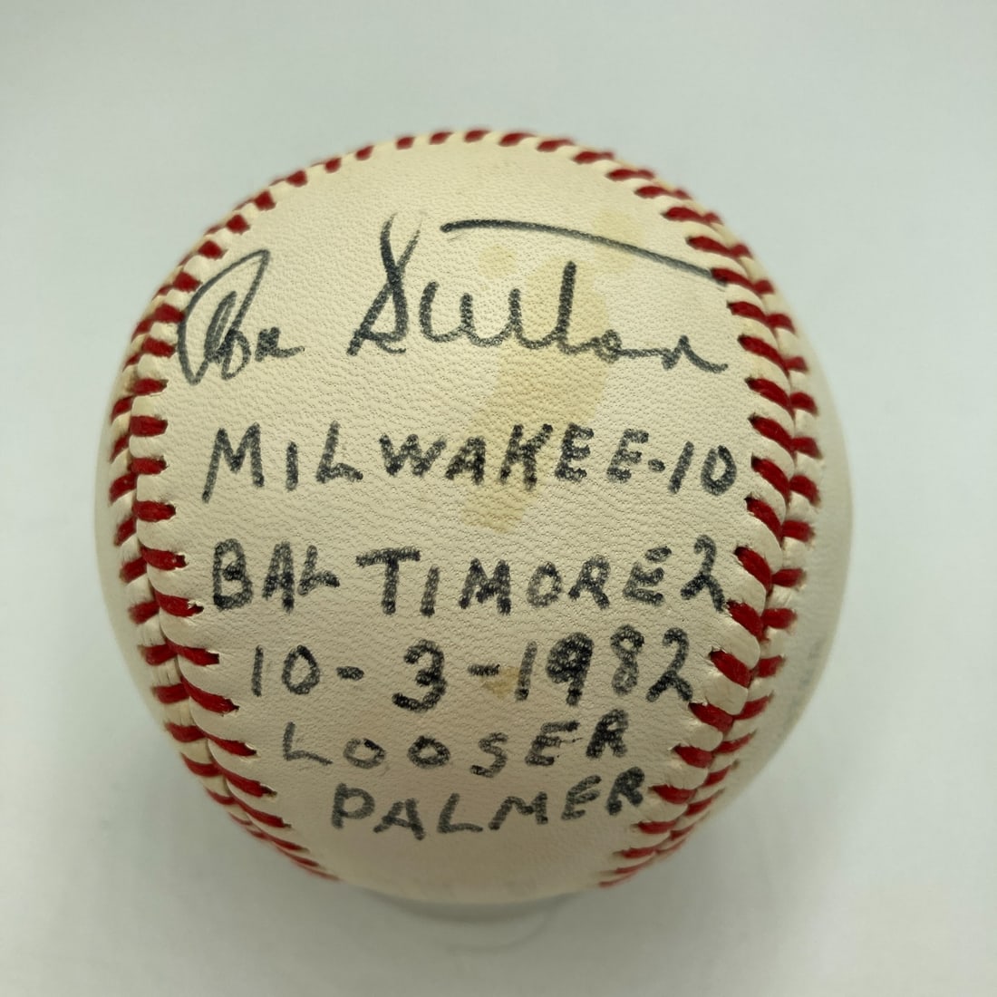Don Sutton Signed Game Used Baseball Brewers Clinching Game JSA (1 of 4)