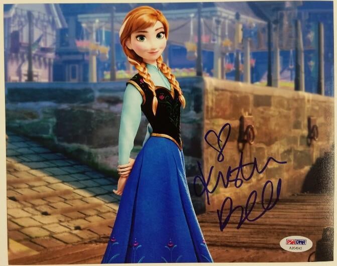 Kristen Bell Autographed Frozen Anna 8x10 Photo PSA/DNA Authenticated: Kristen Bell Autographed Frozen Anna 8x10 Photo PSA/DNA Authenticated This is an original 8x10 photograph from the Disney movie Frozen featuring the character Anna. The photo is hand-signed by Kristen