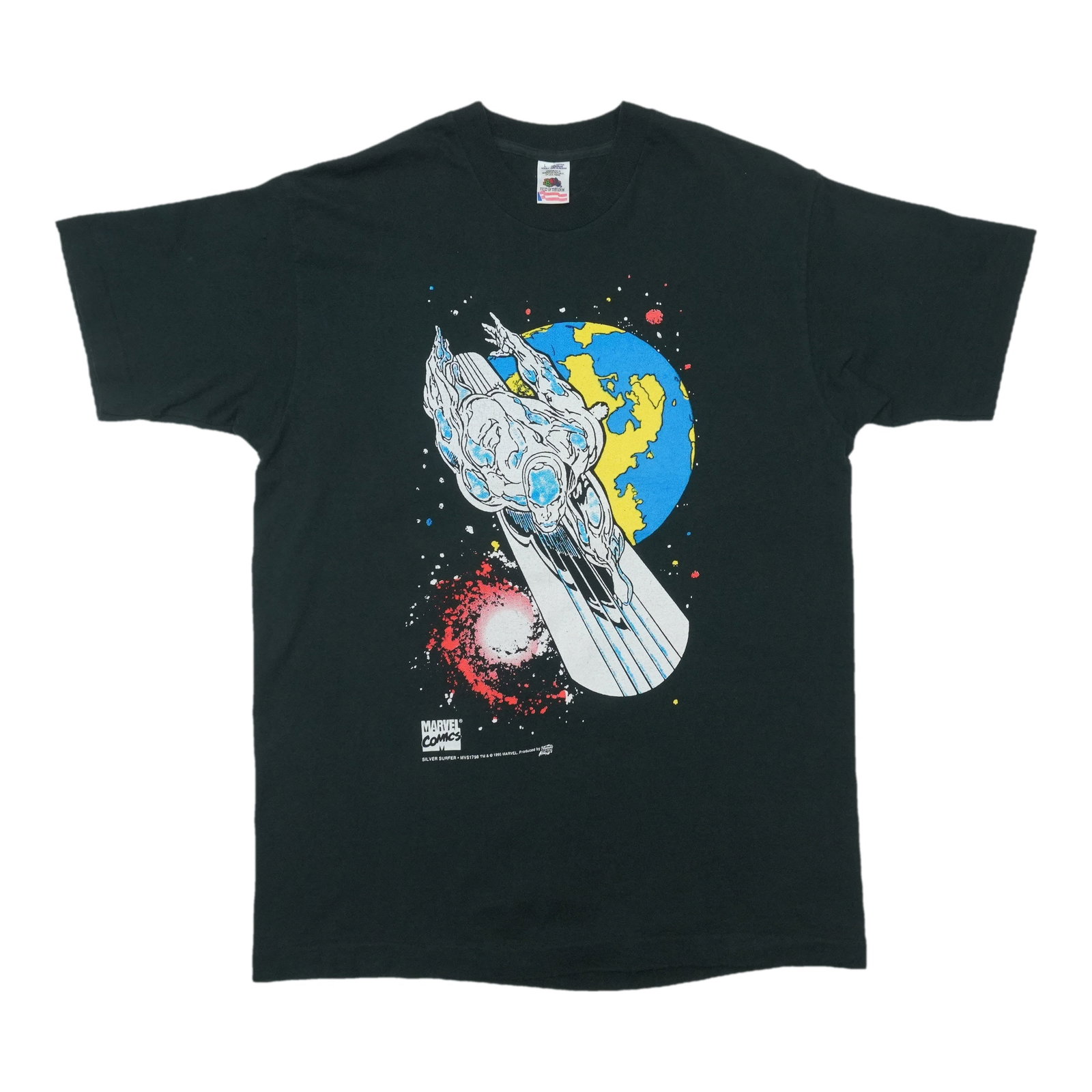 Vintage Marvel Silver Surfer Black Cotton Shirt Large (1 of 5)