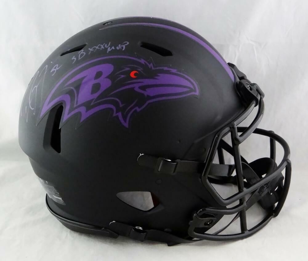 Baltimore Ravens full size Speed Eclipse helmet signed by Ray Lewis Beckett (1 of 6)