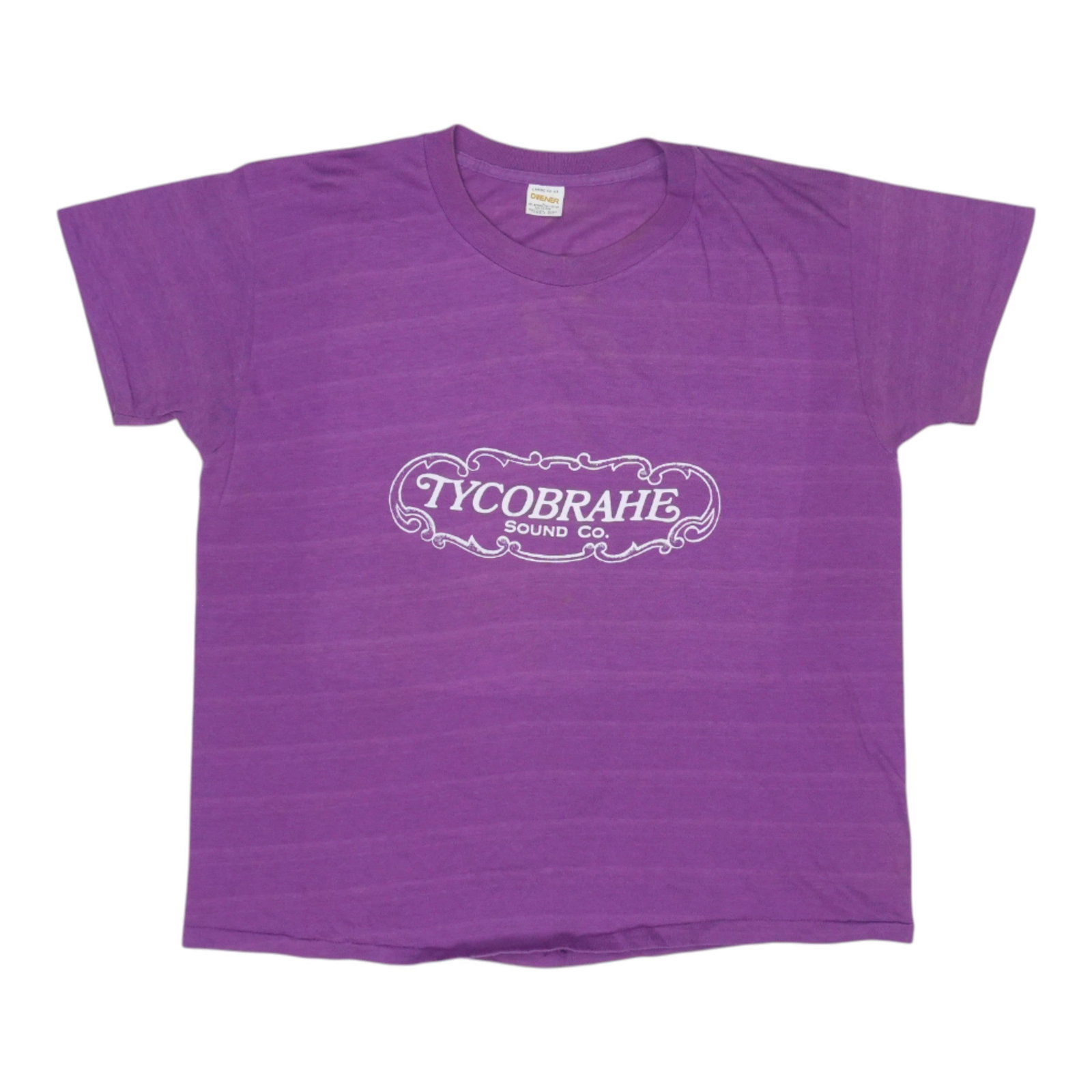 Vintage 1974 Deep Purple Tycobrahe Crew Poly Cotton Tour Shirt: Vintage 1974 Deep Purple Tycobrahe Crew Poly Cotton Tour Shirt This is an original vintage 1974 Deep Purple Tycobrahe Crew Tour Shirt featuring both front and back graphics. The shirt is made from a 5