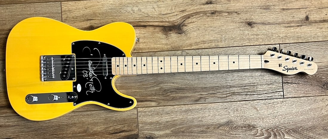 David Lee Roth Signed Fender Squire Guitar with JSA Certification: David Lee Roth Signed Fender Squire Guitar with JSA Certification This authentic Fender Squire Stratocaster guitar features a bold and perfect signature from David Lee Roth, the iconic frontman of Van