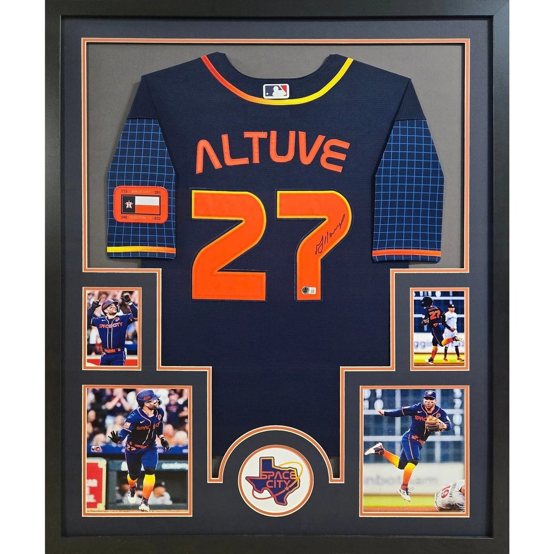Jose Altuve Signed Framed Houston Astros Jersey Beckett Authenticated: Jose Altuve Signed Framed Houston Astros Jersey Beckett Authenticated Showcase your admiration for one of baseball's finest with this autographed Jose Altuve framed jersey. This high-quality piece fea