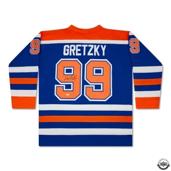 Wayne Gretzky Autographed Edmonton Oilers Throwback Jersey Upper Deck Authenticated (1 of 3)
