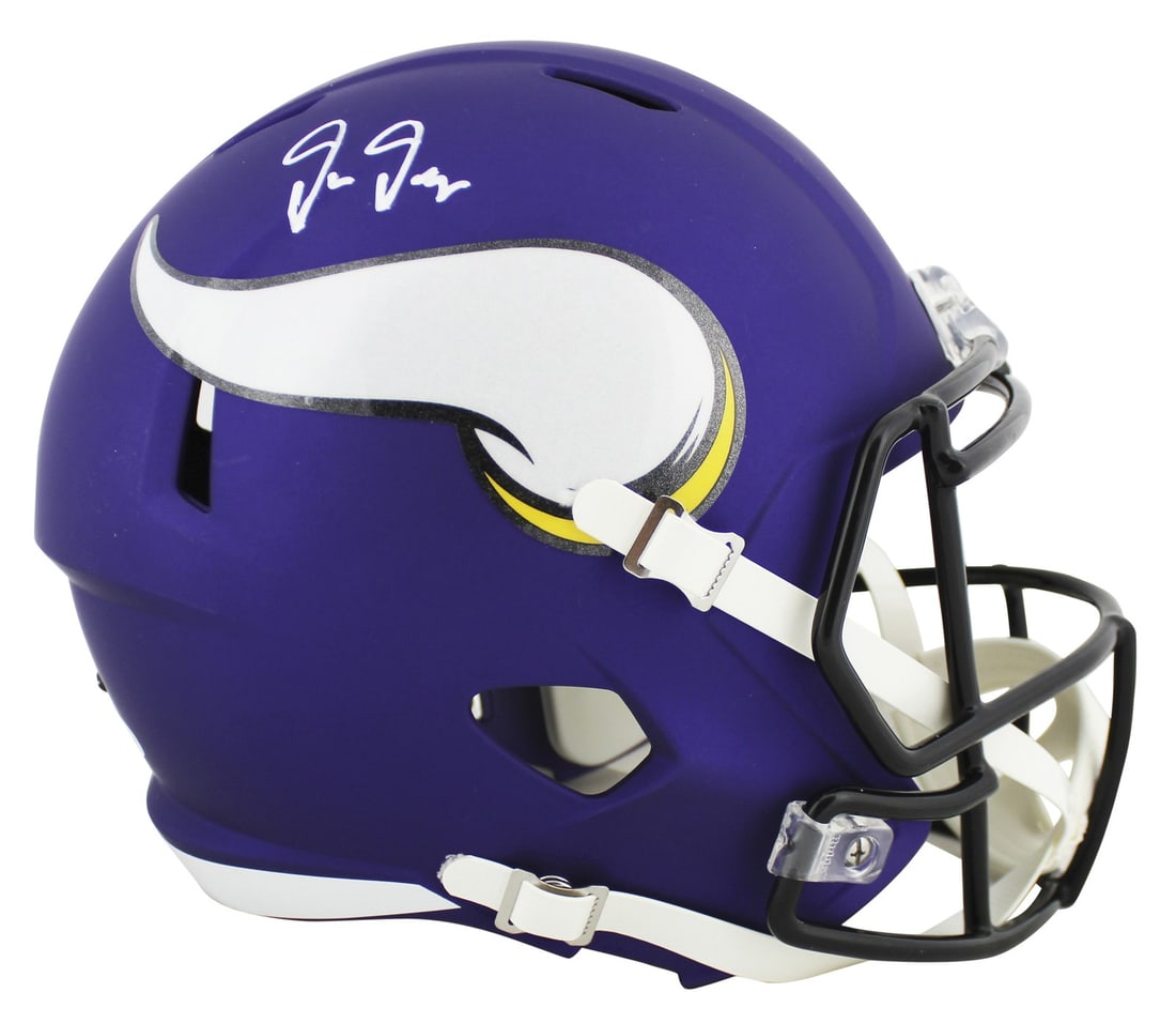 Justin Jefferson signed Vikings full size Speed replica helmet Beckett witnessed (1 of 7)