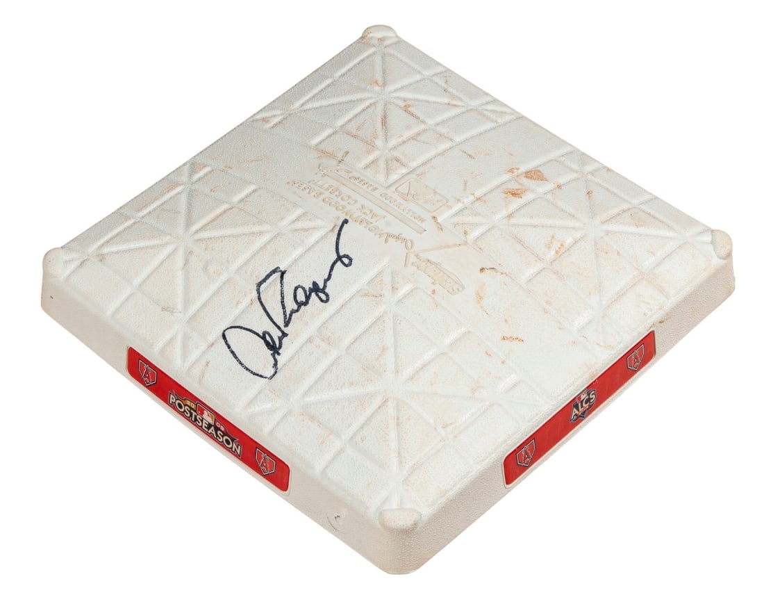 Alex Rodriguez Signed 2009 ALCS Game Used Base with MLB Hologram: Alex Rodriguez Signed 2009 ALCS Game Used Base with MLB Hologram This is an authentic game-used third base from the 2009 American League Championship Series (ALCS) between the New York Yankees and the