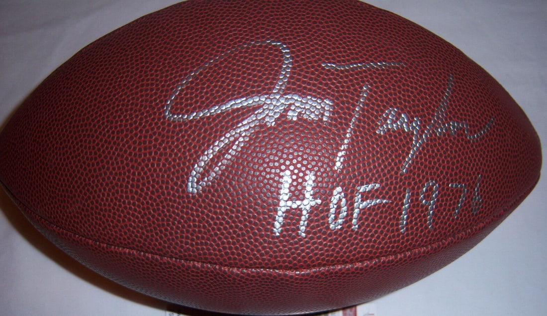 Autographed Football by Jim Taylor with JSA COA Packers LSU Hall of Famer (1 of 3)