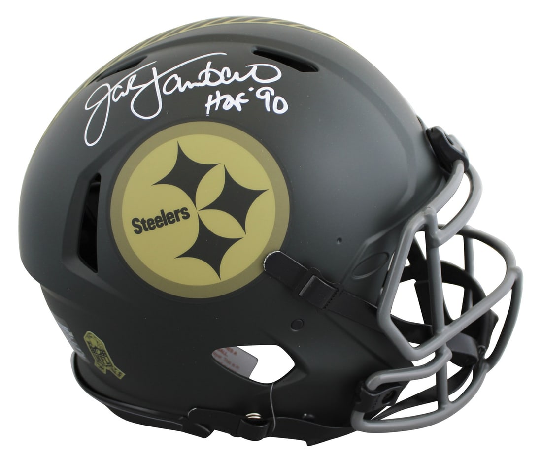 Jack Lambert Signed Pittsburgh Steelers Helmet HOF 90 Beckett Authenticated (1 of 3)