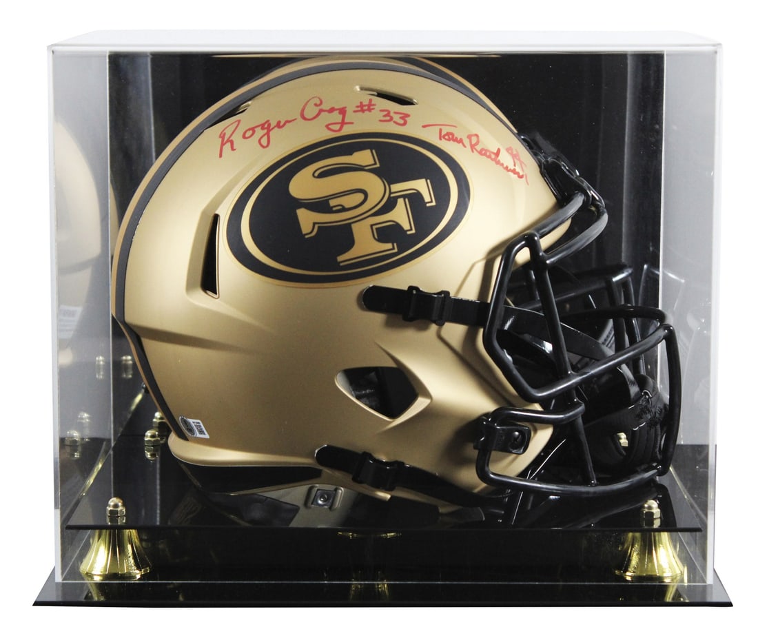 Tom Rathman Roger Craig Signed 49ers Riddell Full Size Speed Replica Helmet Beckett Case (1 of 4)