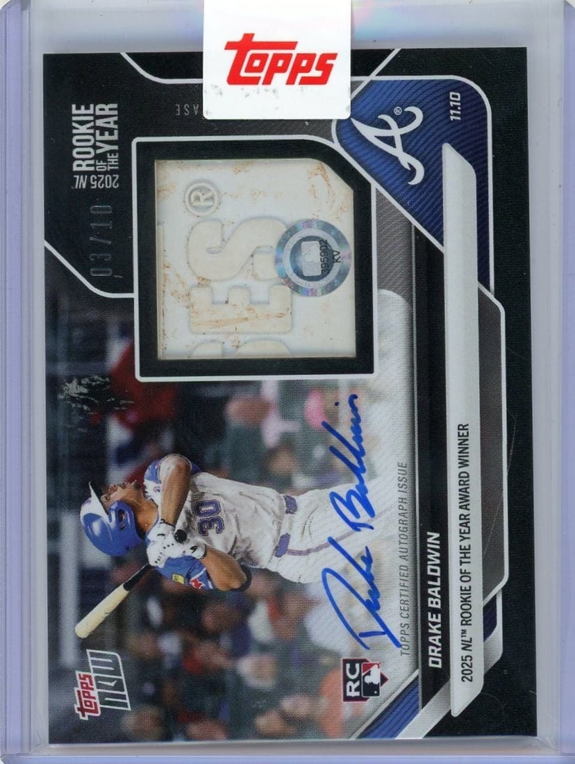 Drake Baldwin Topps Now Black Auto Relic Rookie Card OS1B /10 (1 of 2)
