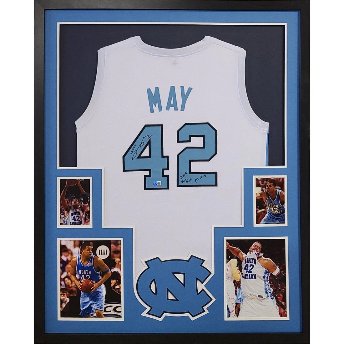 Sean May Signed Framed Jersey North Carolina Tar Heels Beckett Authenticated: Sean May Signed Framed Jersey North Carolina Tar Heels Beckett Authenticated Celebrate the legacy of Sean May with this autographed North Carolina Tar Heels jersey, beautifully framed for display. Aut