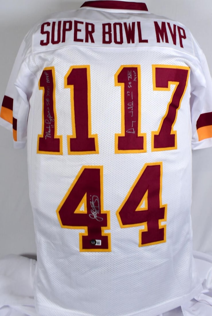 White Football Jersey Signed by Rypien Riggins Williams Beckett Hologram (1 of 5)
