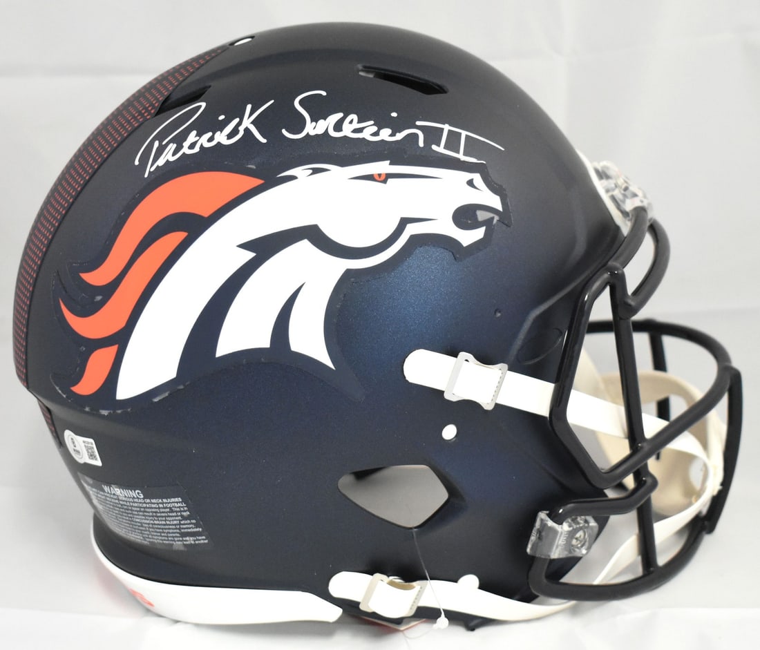 Denver Broncos Full Size Authentic Speed Helmet Signed by Patrick Surtain II Beckett Holo (1 of 5)