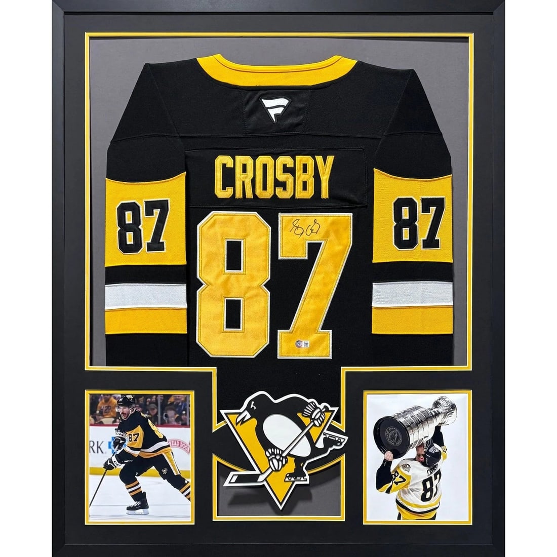 Beckett Authenticated Framed Sidney Crosby Signed Penguins Jersey (1 of 2)
