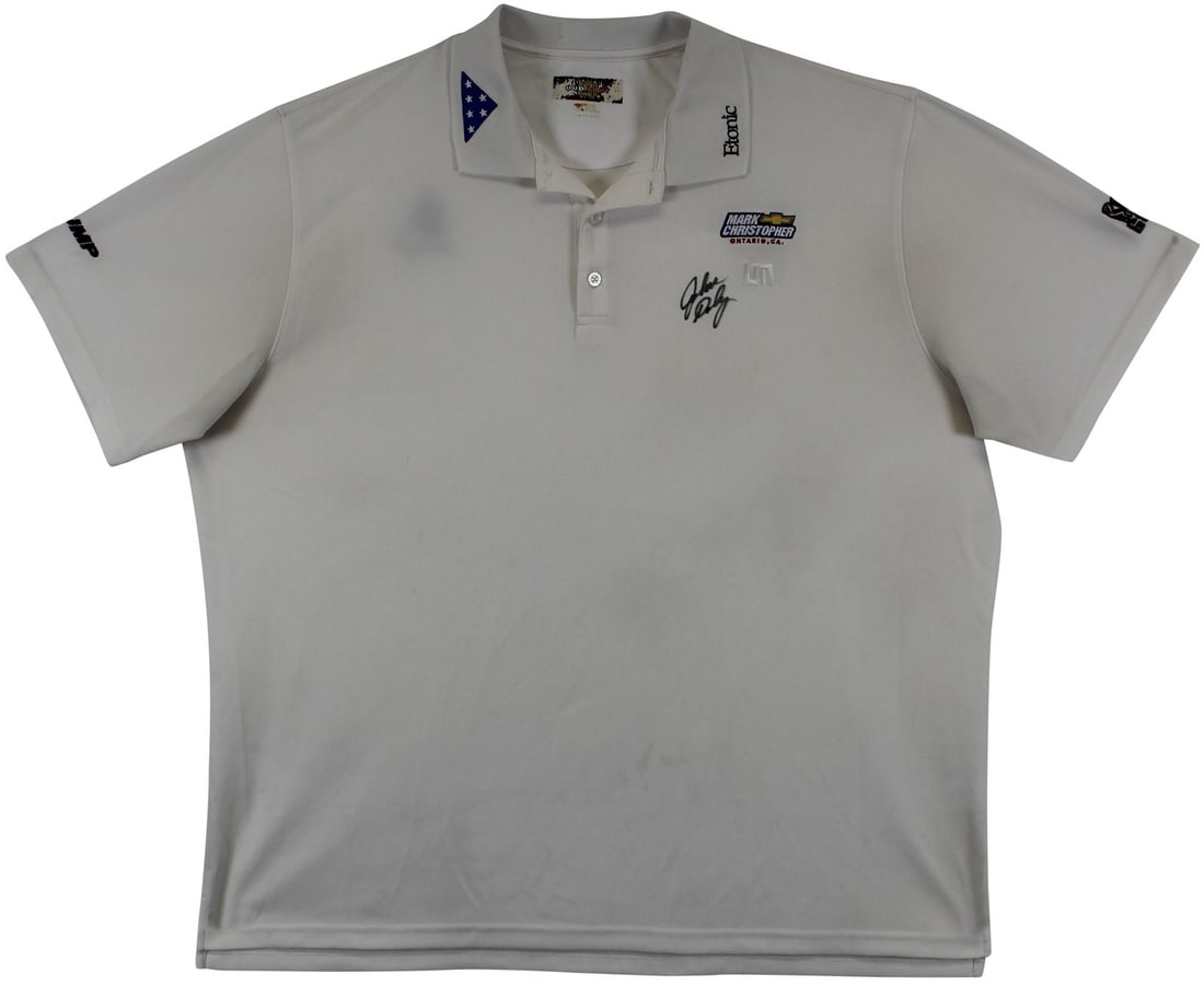 John Daly Signed Match Worn Loudmouth Polo Shirt BAS Authentic: John Daly Signed Match Worn Loudmouth Polo Shirt BAS Authentic This is an authentic, match-worn white Loudmouth polo shirt personally signed by golf legend John Daly. Made for comfort and style, this 