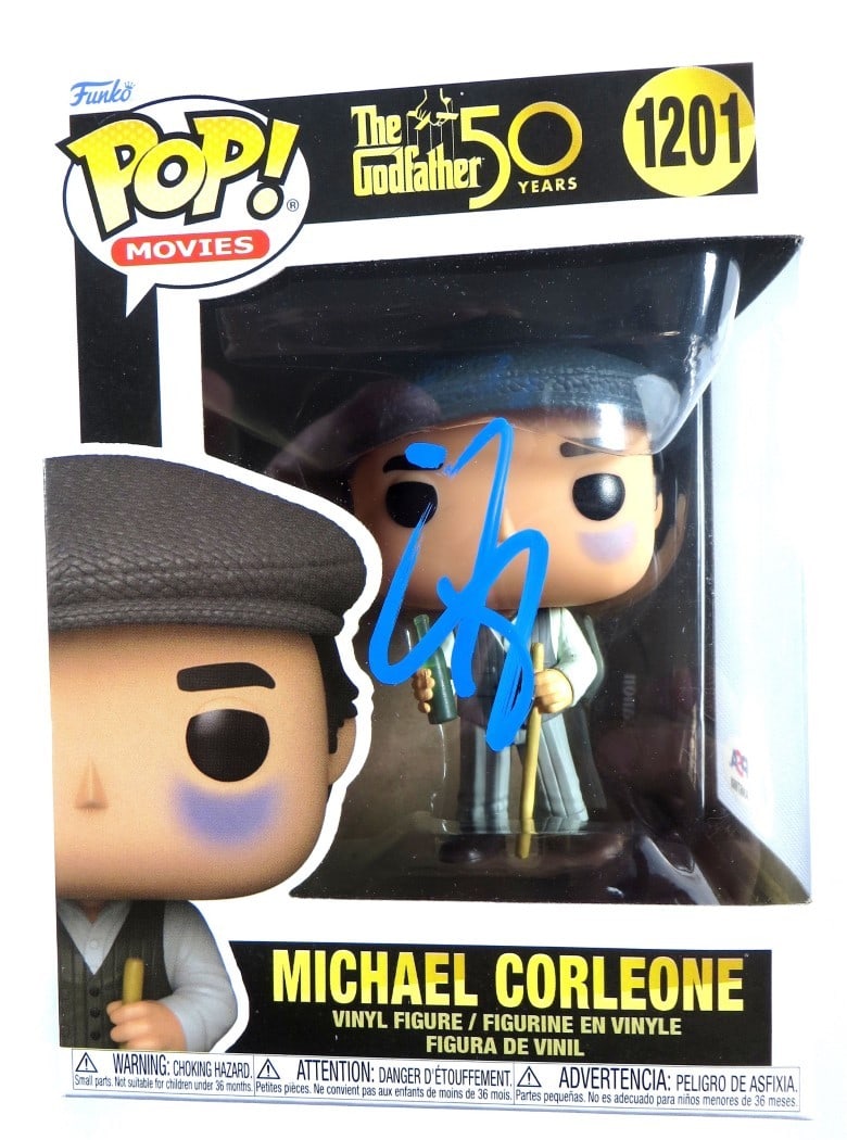PSA Al Pacino Autographed Godfather Funko Pop Michael Corleone: PSA Al Pacino Autographed Godfather Funko Pop Michael Corleone This Funko POP! figure features Michael Corleone from The Godfather and is hand-signed by Al Pacino. The autograph has been authenticated