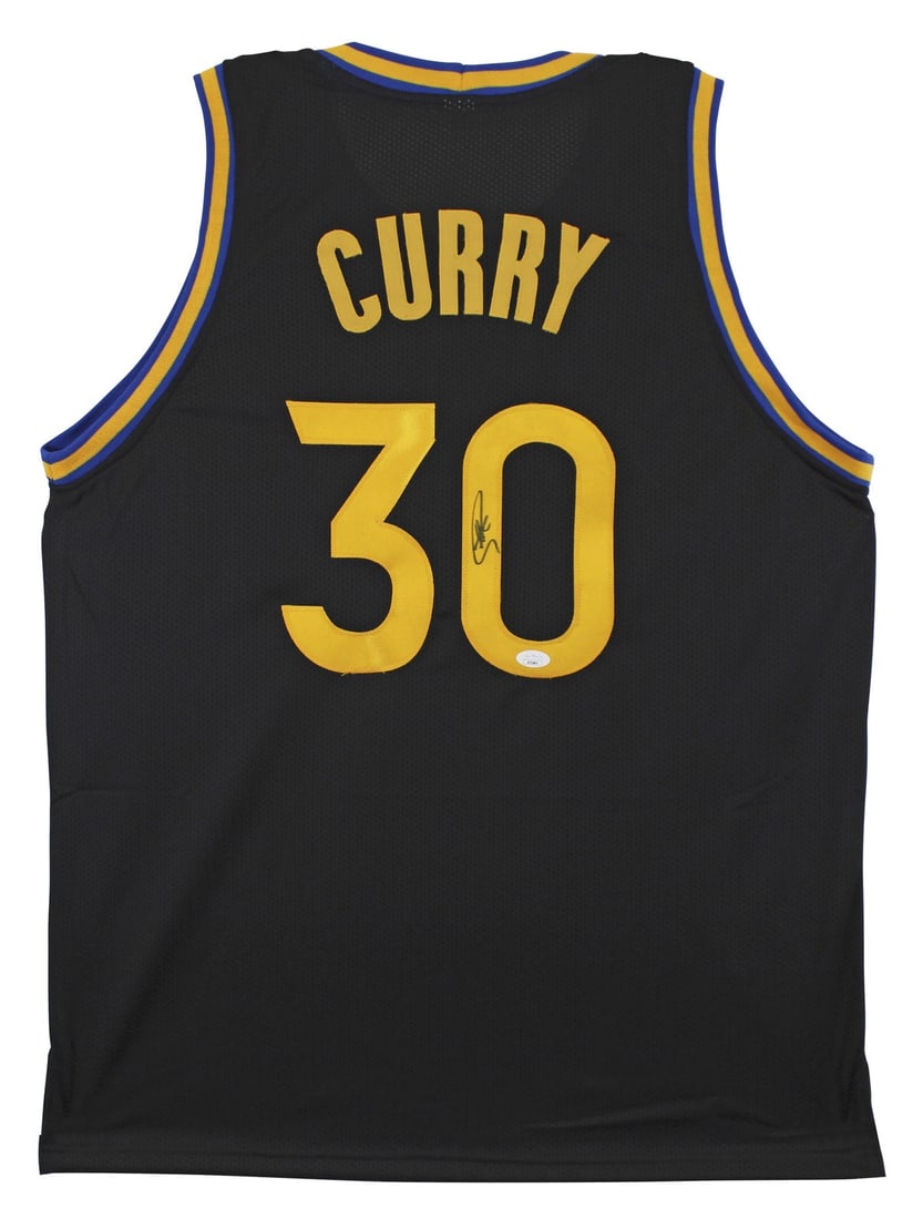 JSA Certified Stephen Curry Signed Black Custom Jersey (1 of 3)