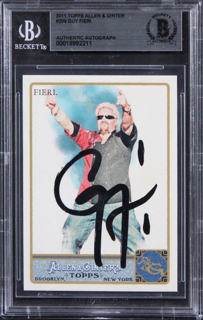 Guy Fieri 2011 Allen & Ginter Card Signed Beckett Auto 10 Slabbed (1 of 2)