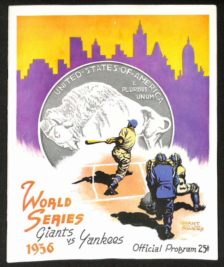 Baseball Program 1936 World Series Yankees Versus Giants Original: Baseball Program 1936 World Series Yankees Versus Giants Original This is an original 1936 World Series program featuring the New York Giants versus the New York Yankees. A classic piece of baseball m
