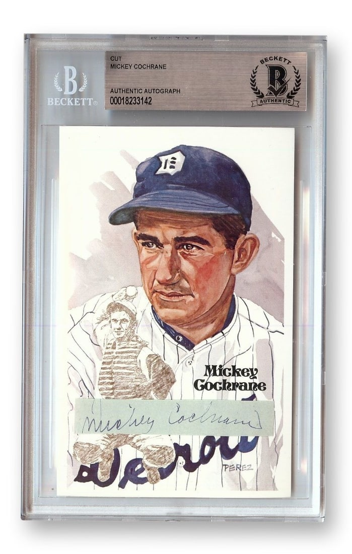 Mickey Cochrane Signed Cut Signature with Beckett Authentication: Mickey Cochrane Signed Cut Signature with Beckett Authentication This is an original cut signature of legendary baseball player Mickey Cochrane, featuring his autograph, which has been authenticated b
