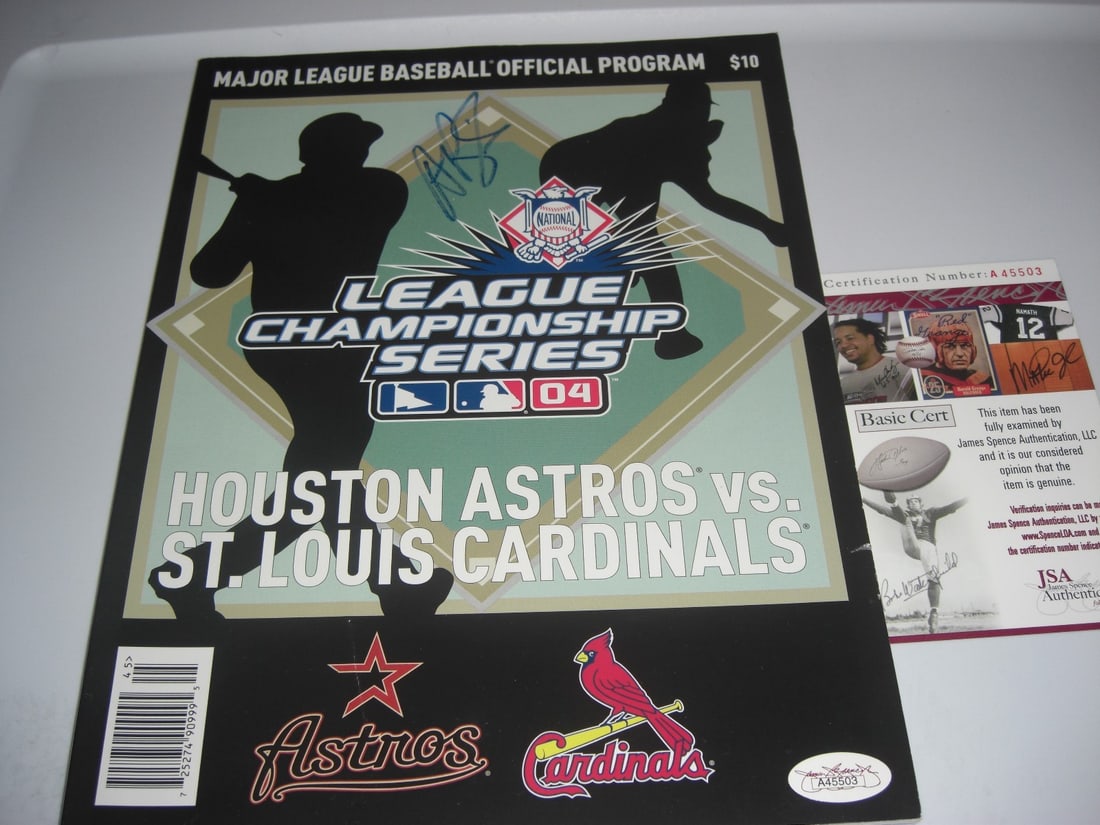 Signed 2004 NLCS Baseball Program Albert Pujols Cardinals JSA COA (1 of 1)