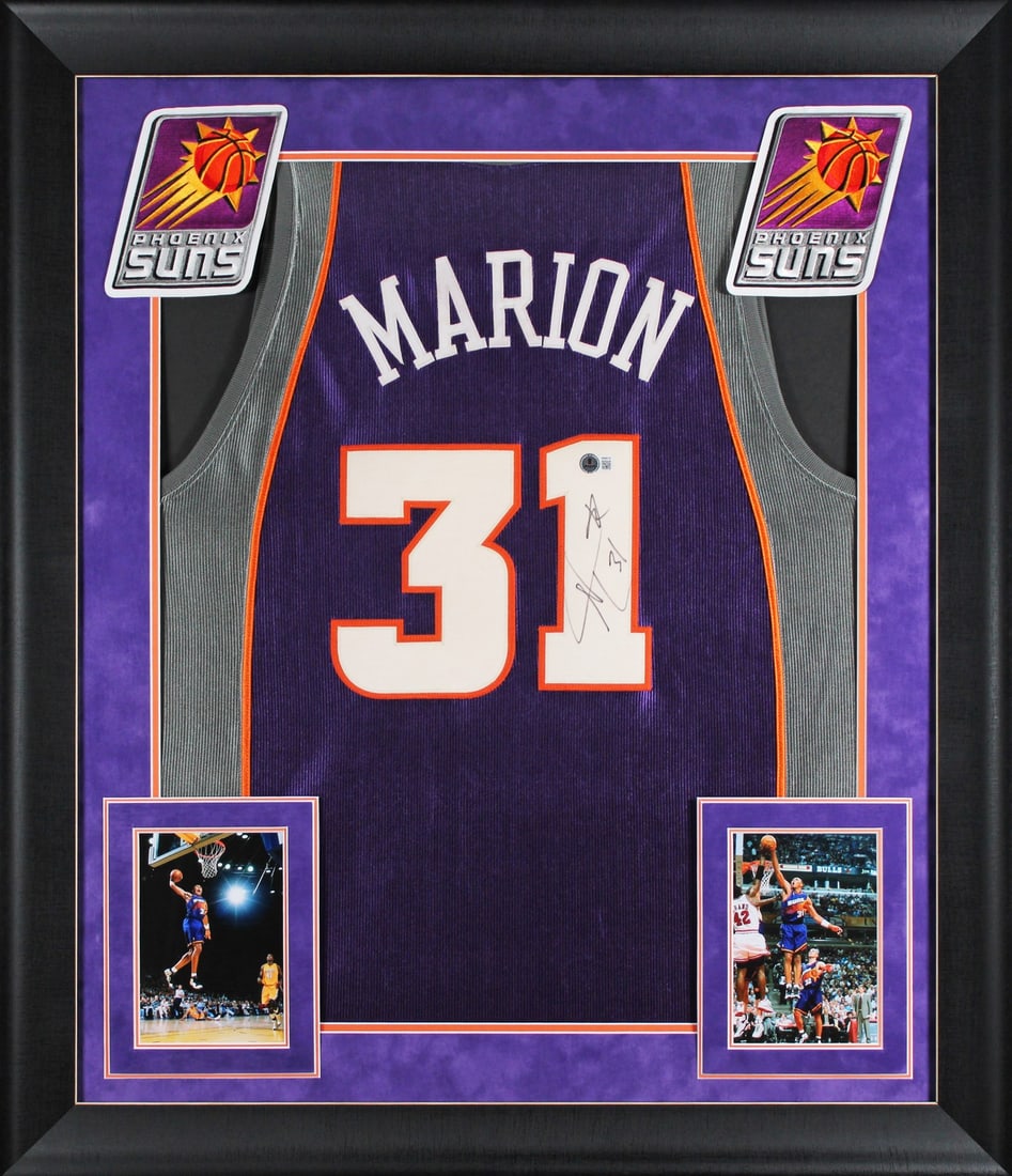 Framed Phoenix Suns Shawn Marion Signed Nike Jersey Beckett BAS (1 of 2)