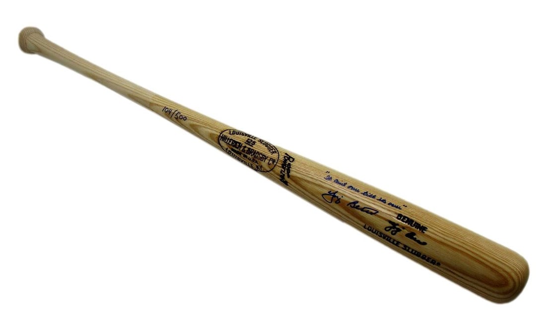 Yogi Berra Signed Louisville Slugger Bat with Inscription PSA/DNA: Yogi Berra Signed Louisville Slugger Bat with Inscription PSA/DNA Celebrate the legacy of baseball legend Yogi Berra with this signed and inscribed Louisville Slugger baseball bat. This original bat i