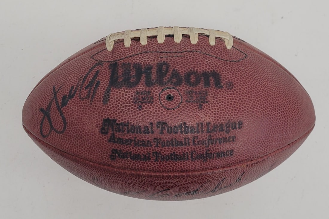 Official Wilson NFL Football Signed by 6 HOF Players JSA LOA: Official Wilson NFL Football Signed by 6 HOF Players JSA LOA Official Wilson NFL football signed by Walter Payton, Joe Namath, OJ Simpson, Paul Hornung, Ted Hendricks, and Ray Nitschke. It is an origi