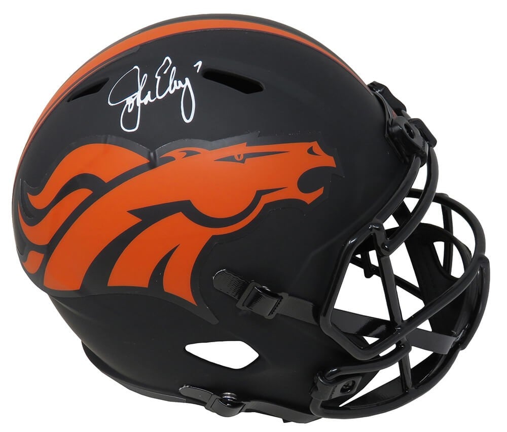 Riddell Broncos Eclipse Full Size Speed Replica Helmet Signed by John Elway (1 of 1)