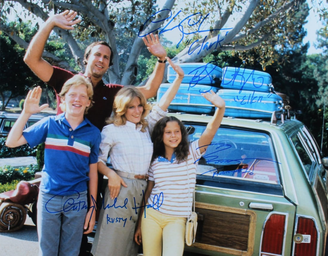 National Lampoon's Vacation Signed 16x20 Photo by Chase D'Angelo Hall Barron BAS Authenticated: National Lampoon's Vacation Signed 16x20 Photo by Chase D'Angelo Hall Barron BAS Authenticated This is an authentic autographed 16x20 photograph featuring Chevy Chase, Beverly D'Angelo, Anthony Michae