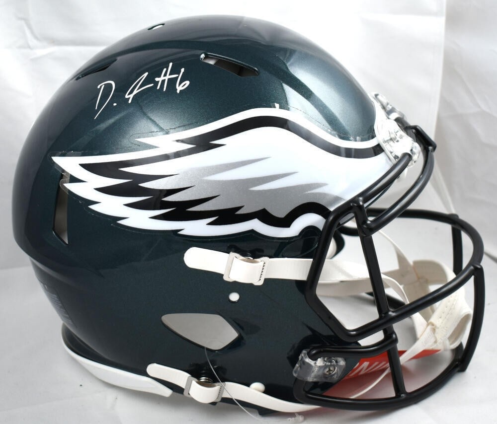 Fanatics DeVonta Smith autographed full size Eagles Speed Authentic helmet: Fanatics DeVonta Smith autographed full size Eagles Speed Authentic helmet This is an original, signed Philadelphia Eagles full-size Speed authentic helmet featuring DeVonta Smith. The helmet is pre-o