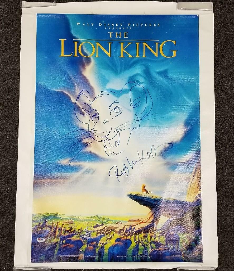 Lion King Simba Canvas Photo Signed by Rob Minkoff 20x24 PSA Authenticated: Lion King Simba Canvas Photo Signed by Rob Minkoff 20x24 PSA Authenticated This original 20x24 canvas photo features a Simba sketch from The Lion King, signed by artist Rob Minkoff. The autograph is a