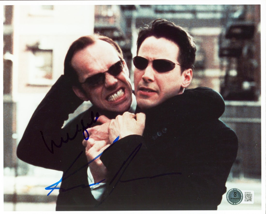 Beckett Certified Matrix 8x10 Photo Signed by Keanu Reeves Hugo Weaving (1 of 5)