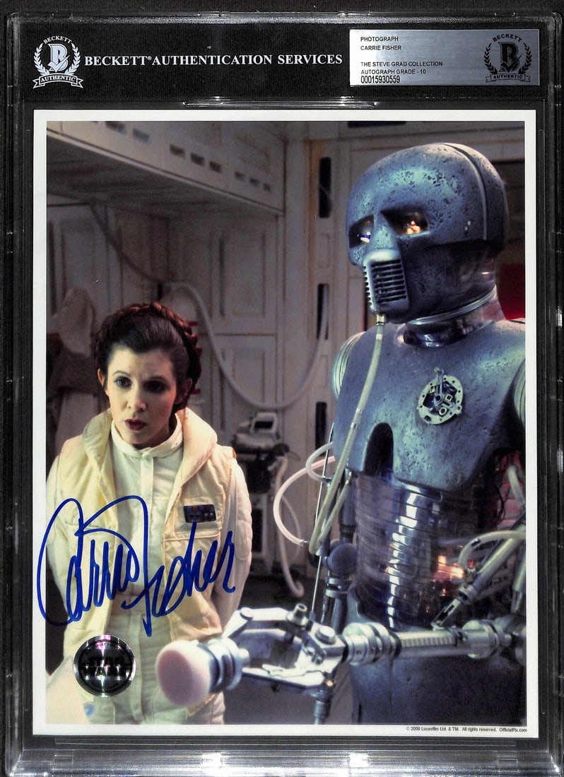 Carrie Fisher signed 8x10 Star Wars Empire Strikes Back photo Beckett 10 (1 of 1)