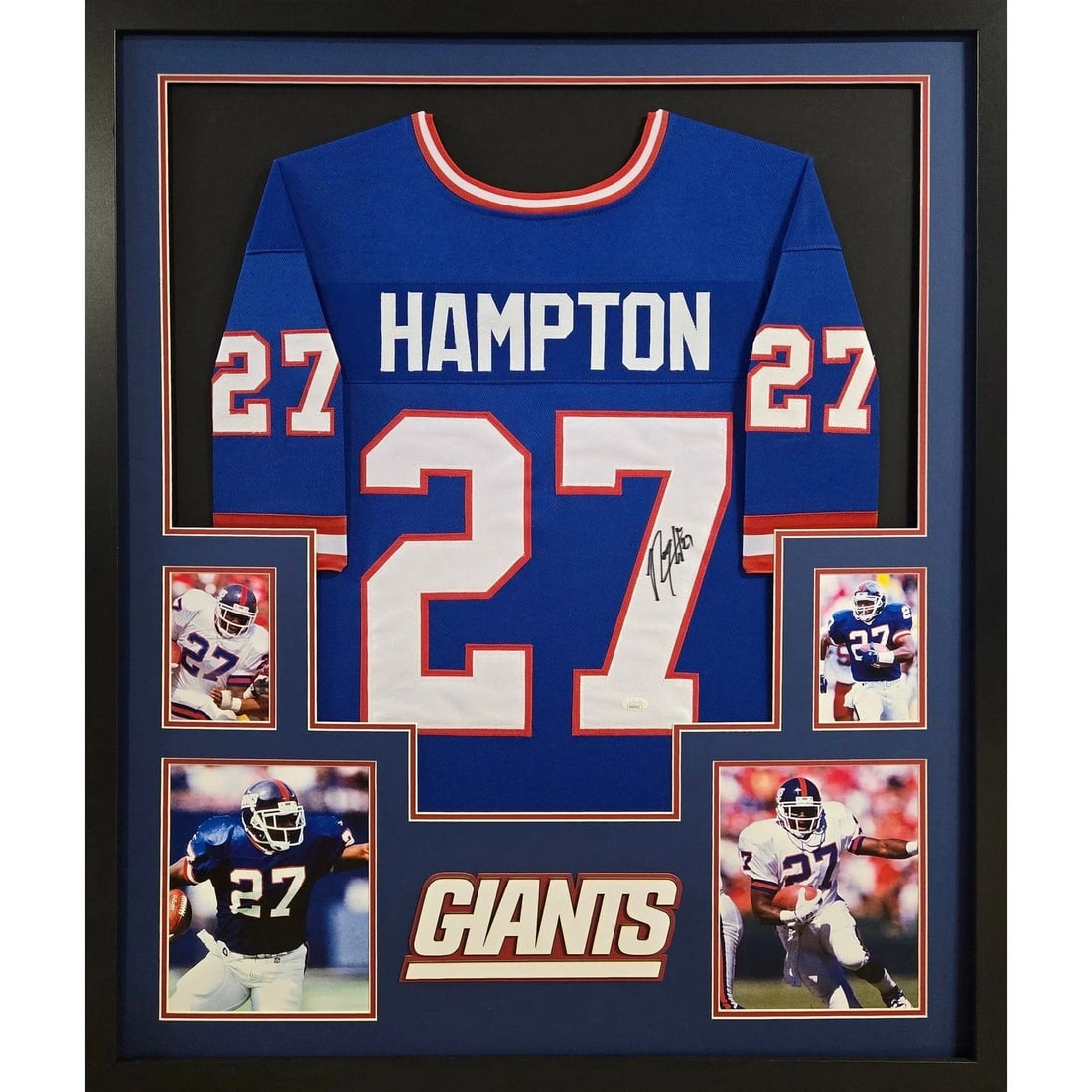 Rodney Hampton Signed Framed Jersey New York Giants JSA Authenticated 42x34: Rodney Hampton Signed Framed Jersey New York Giants JSA Authenticated 42x34 This framed jersey features an autographed Rodney Hampton, a celebrated player of the New York Giants. The jersey is authent