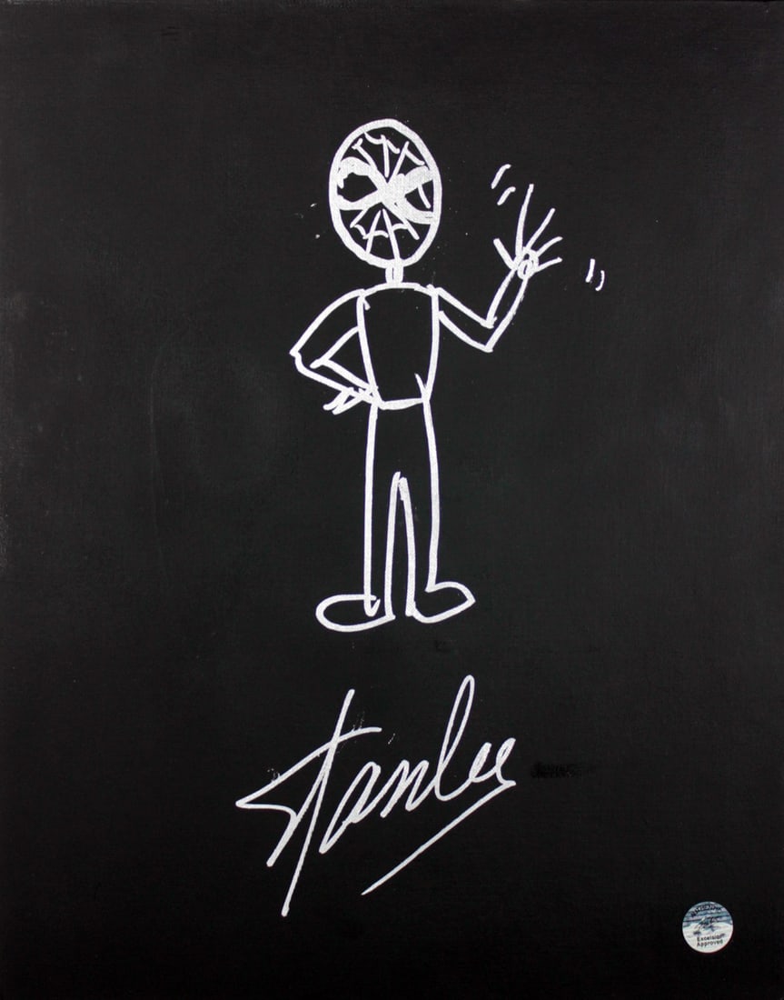 Stan Lee signed Spider-Man sketch canvas 16x20 PSA DNA (1 of 5)