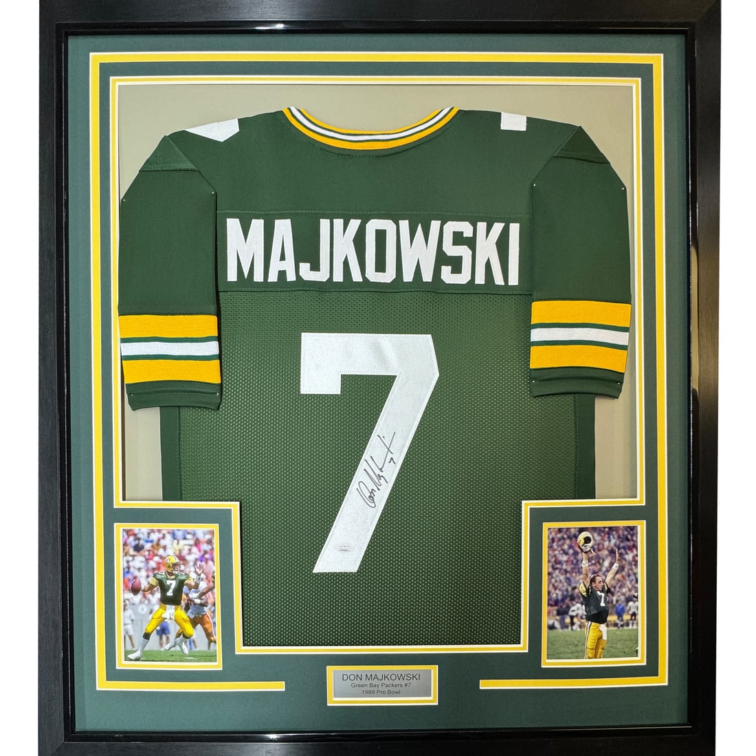 Don Majkowski Signed Framed Packers Jersey 35x39 JSA COA (1 of 2)