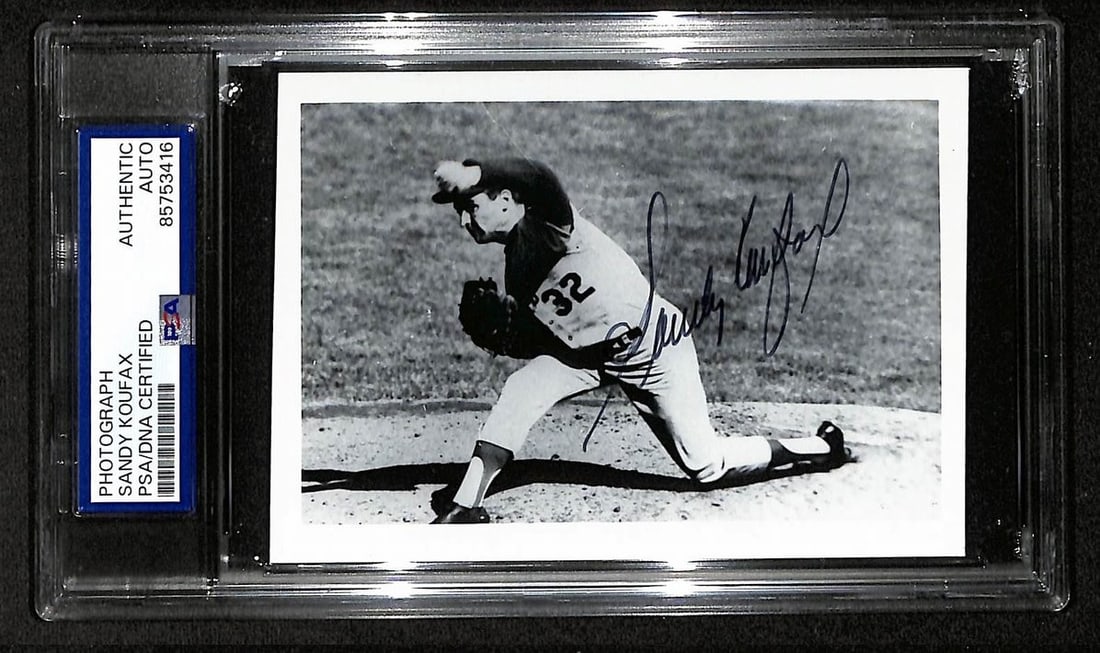 Sandy Koufax Autographed Photo Postcard With PSA DNA Authentication (1 of 2)