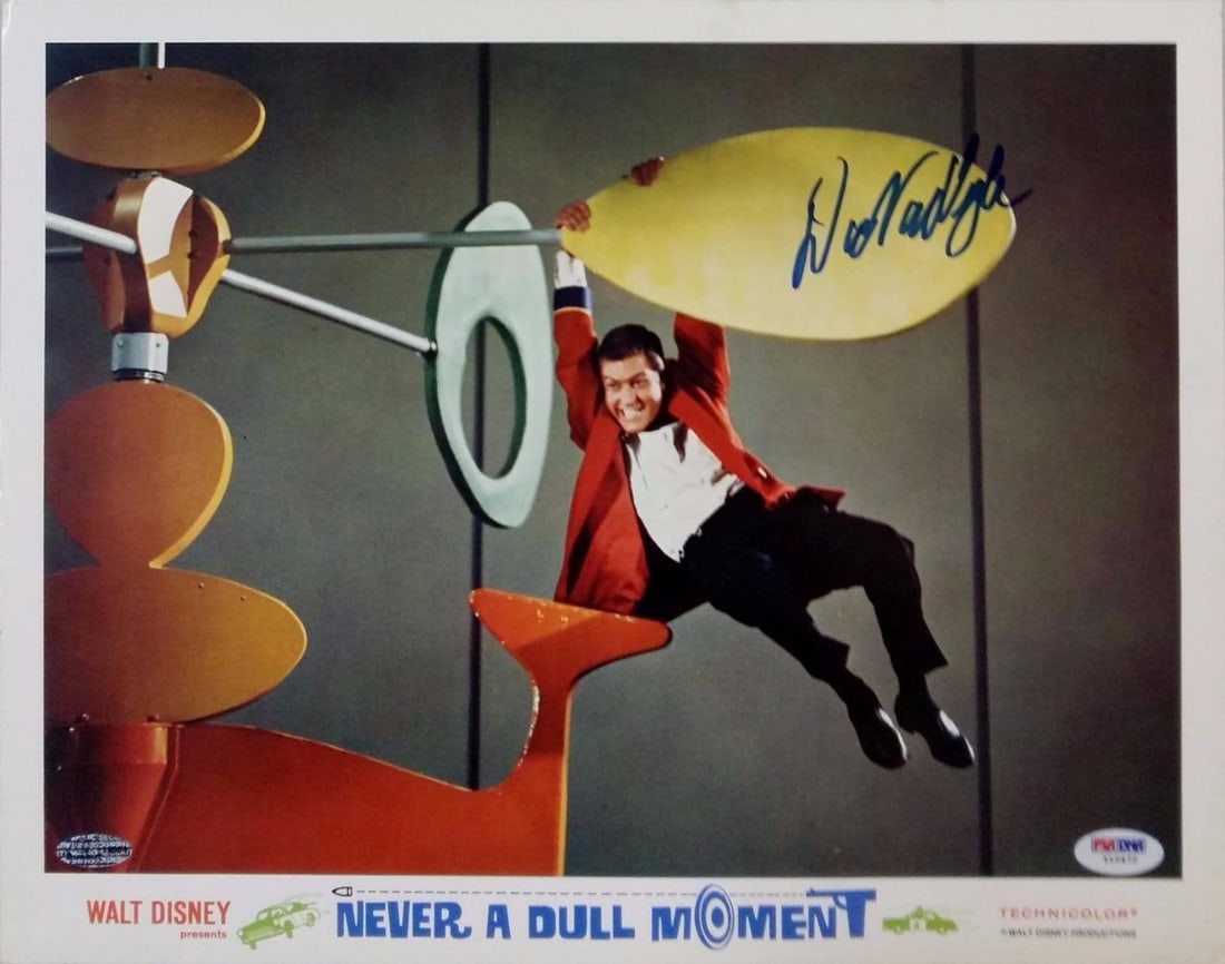 Dick Van Dyke Signed 11x14 Chitty Chitty Bang Bang Lobby Card PSA/DNA: Dick Van Dyke Signed 11x14 Chitty Chitty Bang Bang Lobby Card PSA/DNA This is an original 11x14 lobby card from the movie 'Never A Dull Moment,' beautifully signed by the legendary Dick Van Dyke. The 