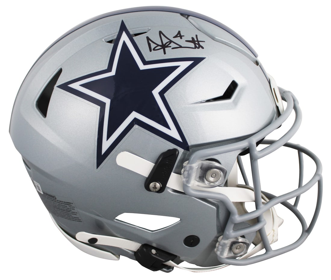 BAS Witnessed Dak Prescott signed Riddell SpeedFlex full size Cowboys helmet (1 of 4)