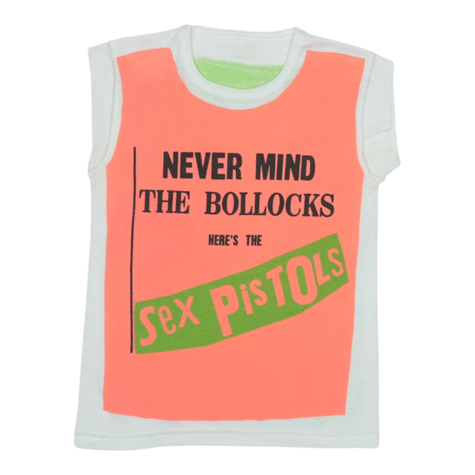 Vintage 1977 Sex Pistols Never Mind The Bollocks Promo Band T-Shirt: Vintage 1977 Sex Pistols Never Mind The Bollocks Promo Band T-Shirt This is an original vintage 1977 Sex Pistols "Never Mind The Bollocks" promotional shirt, featuring both front and back graphics. Th