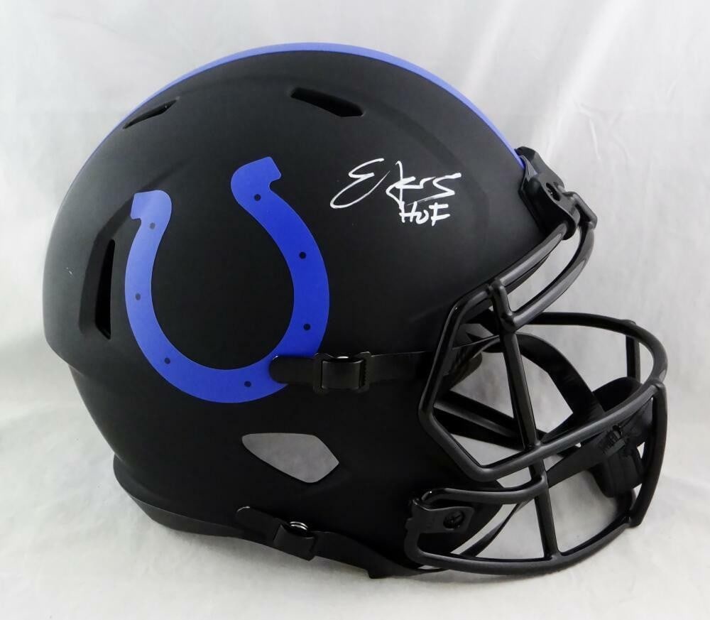 Indianapolis Colts Eclipse Speed Helmet Signed by Edgerrin James HOF JSA (1 of 6)