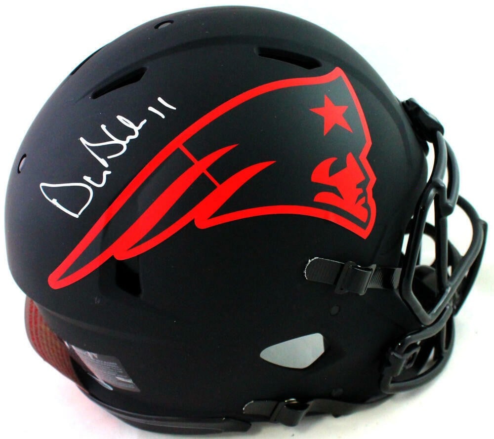 Beckett Auth Drew Bledsoe Patriots Eclipse Speed Full Size Helmet (1 of 5)