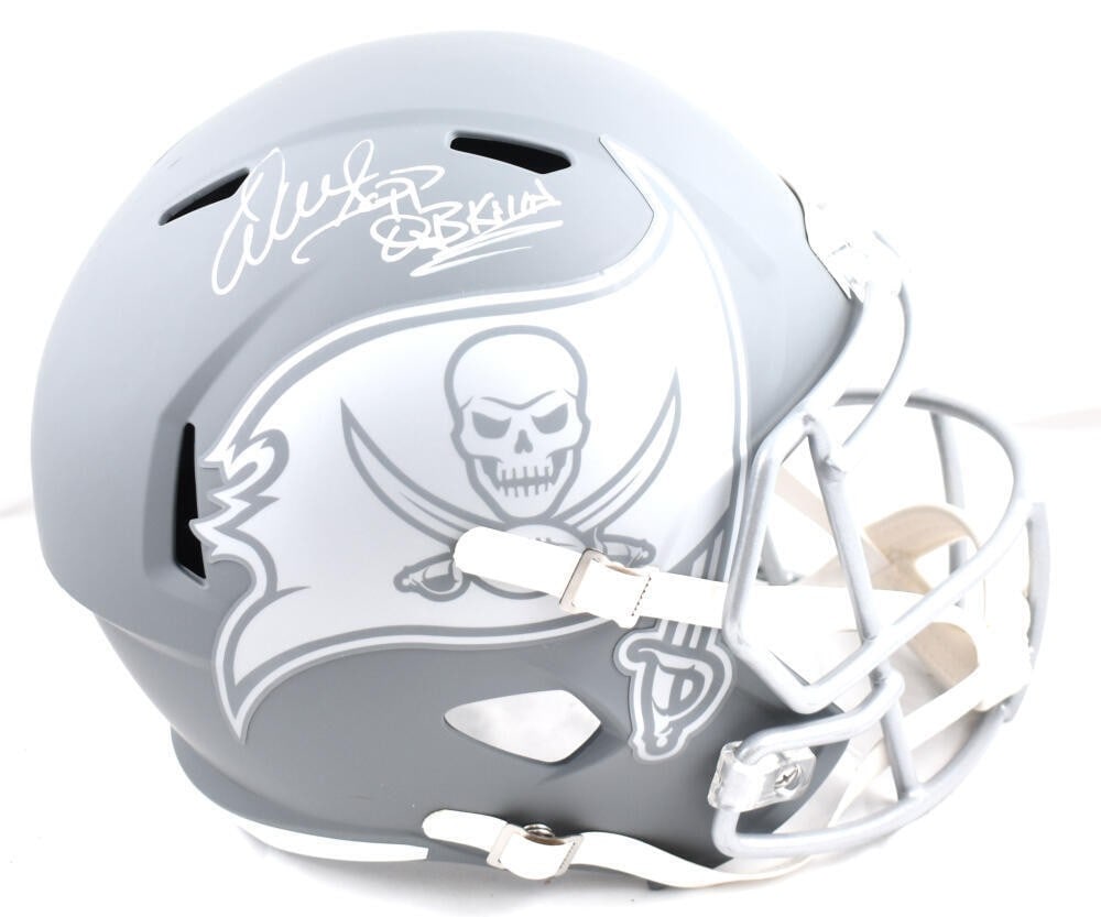 Tampa Bay Buccaneers Warren Sapp autographed full size slate speed helmet Beckett: Tampa Bay Buccaneers Warren Sapp autographed full size slate speed helmet Beckett This full-size Slate Speed helmet features the signature of Warren Sapp along with the inscription "QB Killa." The hel